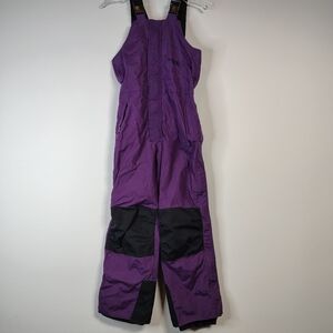 VINTAGE Mobius Randonnee Snowpants‎ Girls Purple Black Bib Overalls Waterproof